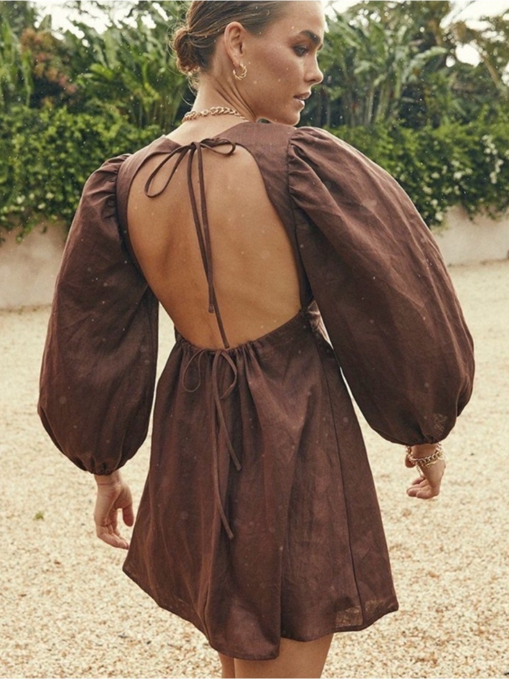 Dissh Lenore Chocolate Linen Dress